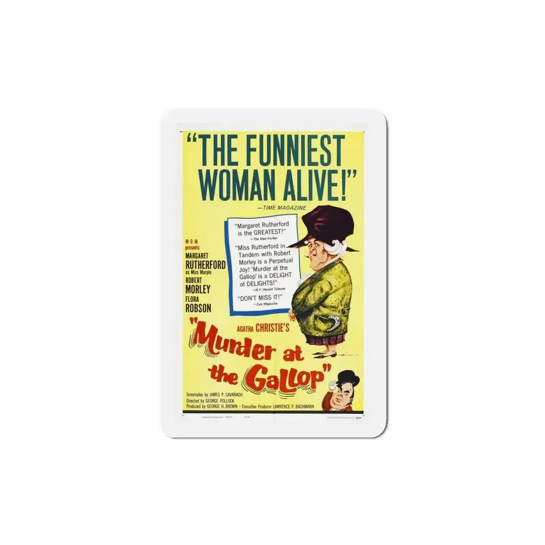 Murder at the Gallop 1963 Movie Poster Refrigerator Magnet 4 Inch - The Sticker Space