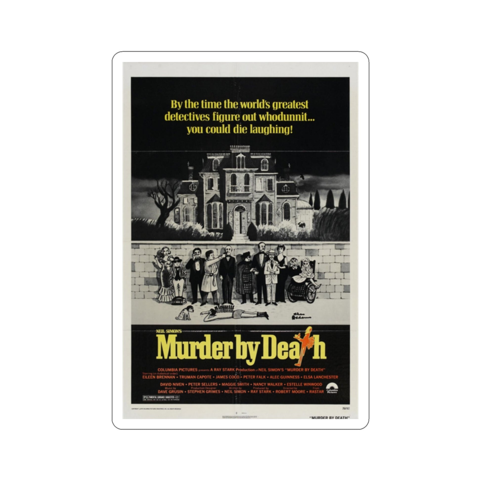 Murder by Death 1976 Movie Poster STICKER Vinyl Die-Cut Decal-2 Inch-The Sticker Space