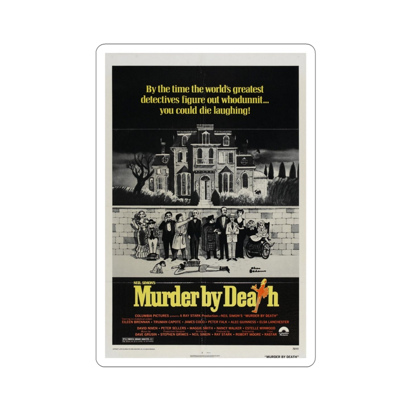 Murder by Death 1976 Movie Poster STICKER Vinyl Die-Cut Decal-4 Inch-The Sticker Space