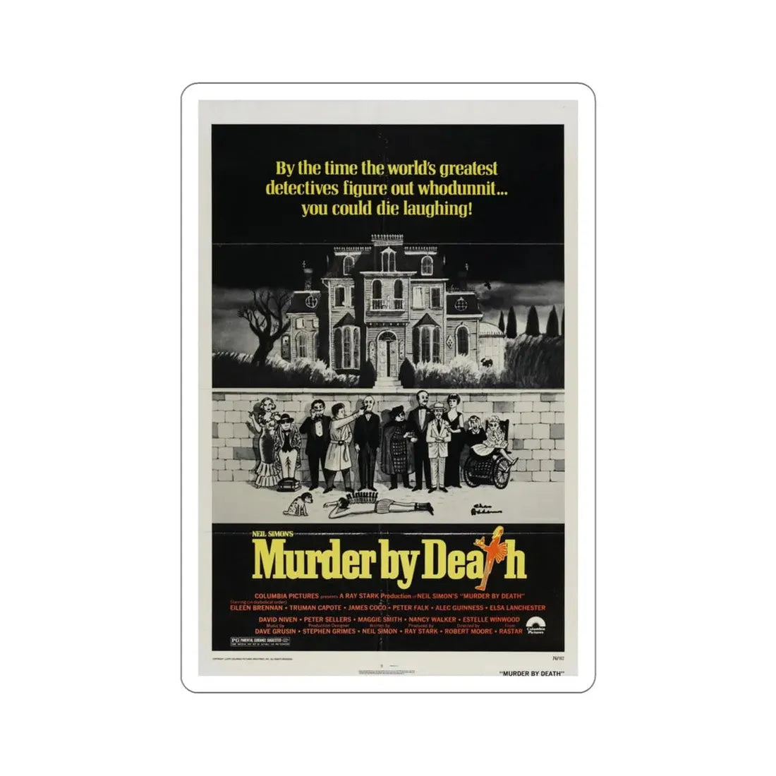Murder by Death 1976 Movie Poster STICKER Vinyl Die-Cut Decal - The Sticker Space