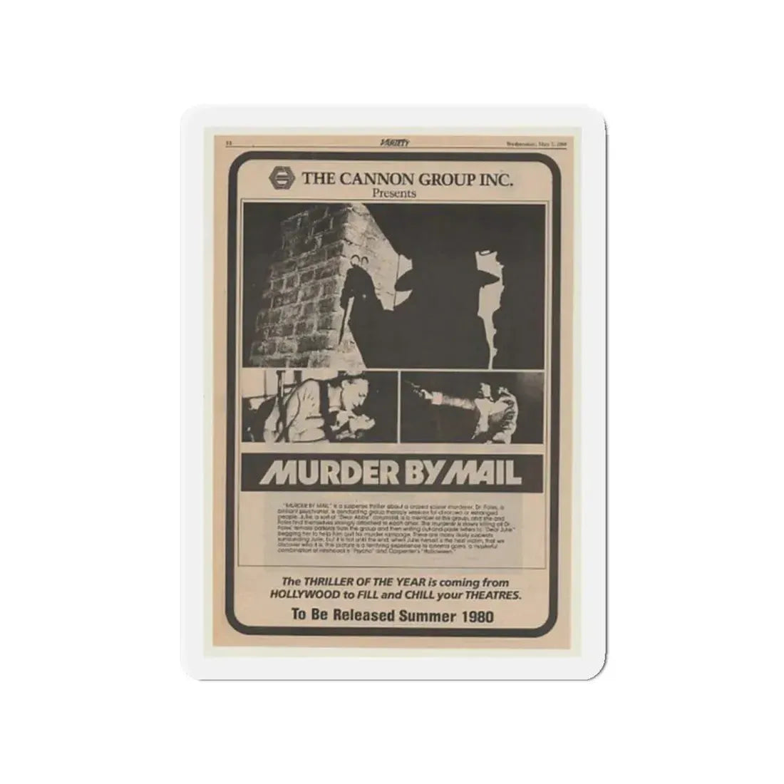 MURDER BY MAIL (SCHIZOID) 1980 Movie Poster - Refrigerator Magnet - The Sticker Space