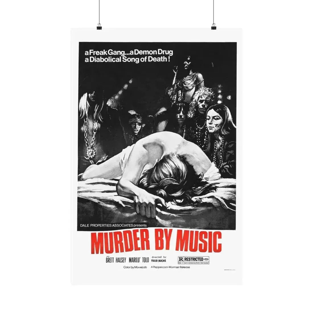 MURDER BY MUSIC (TRUMPETS OF THE APOCALYPSE) 1969 - Paper Movie Poster 24″ x 36″ Matte - The Sticker Space