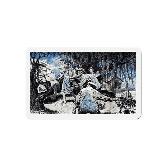 Murder by Night, Blue Book Magazine, February 1947 (Magazine Illustration) Refrigerator Magnet 6 Inch - The Sticker Space