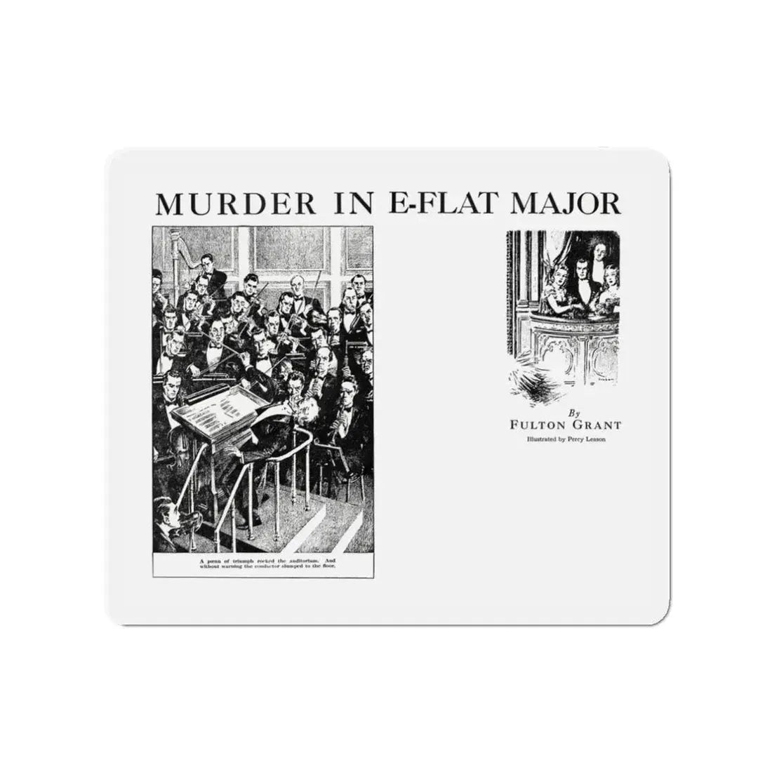Murder In E-Flat Major, Blue Book Magazine, April 1940 (Magazine Illustration) Refrigerator Magnet 3 Inch - The Sticker Space
