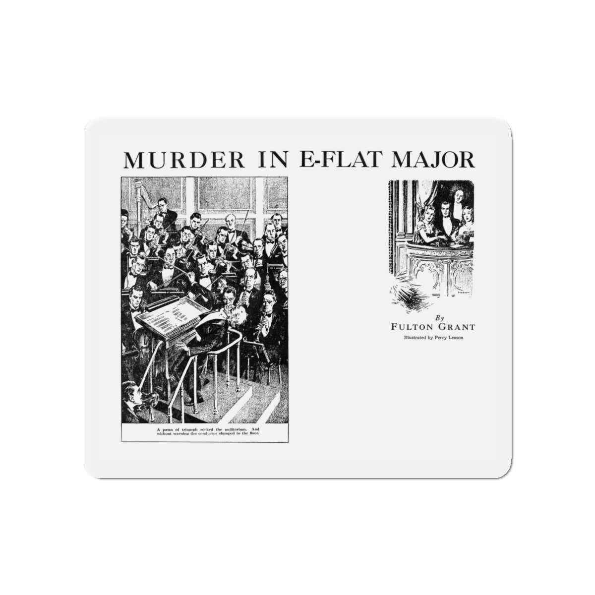 Murder In E-Flat Major, Blue Book Magazine, April 1940 (Magazine Illustration) Refrigerator Magnet-4" x 4"-The Sticker Space