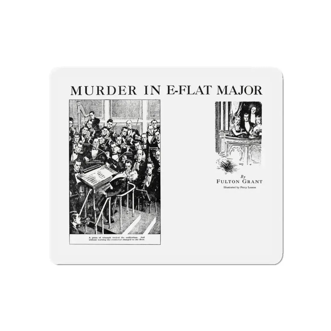 Murder In E-Flat Major, Blue Book Magazine, April 1940 (Magazine Illustration) Refrigerator Magnet 5 Inch - The Sticker Space