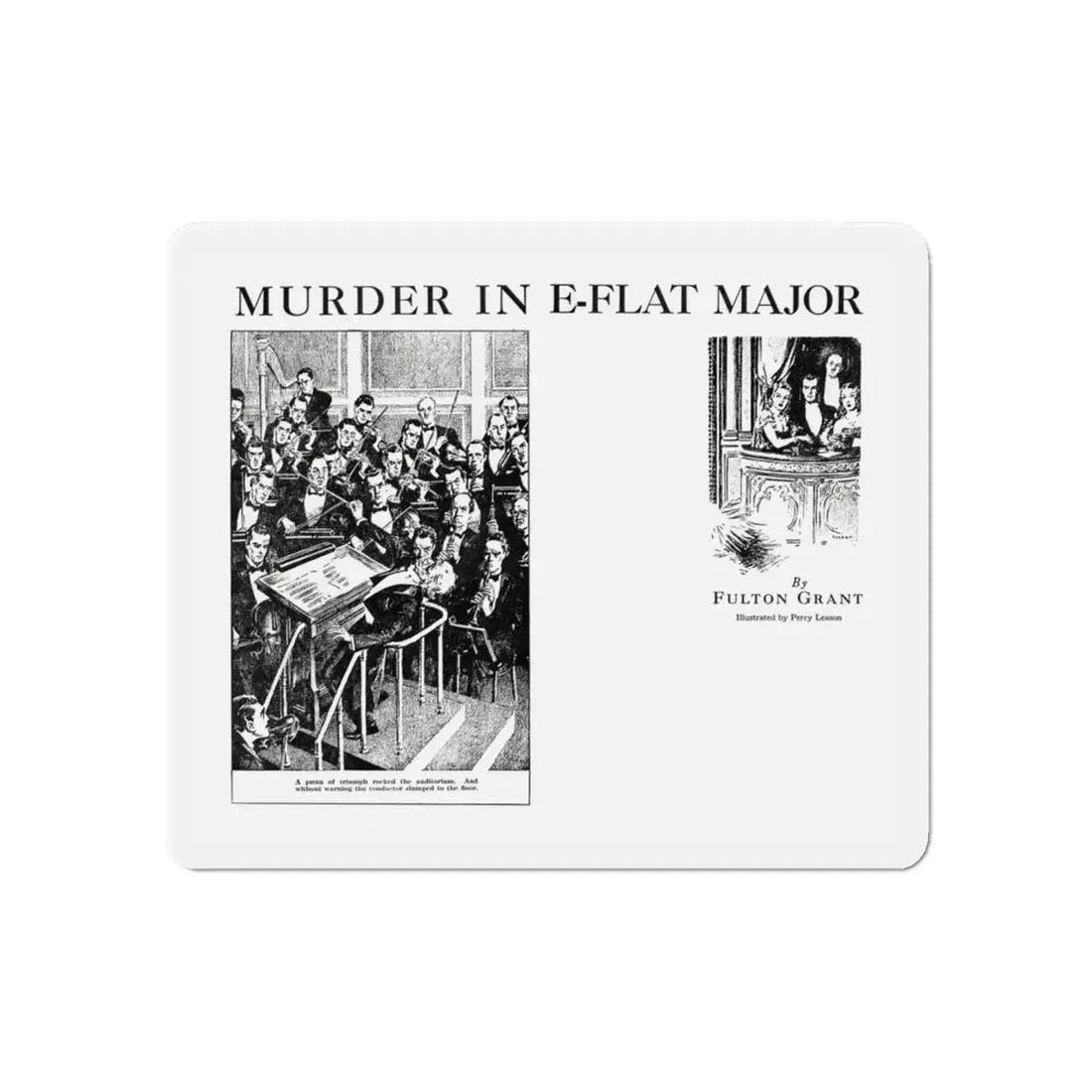 Murder In E-Flat Major, Blue Book Magazine, April 1940 (Magazine Illustration) Refrigerator Magnet 6 Inch - The Sticker Space