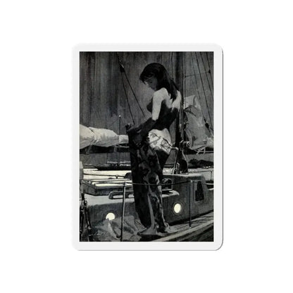 Murder in Paradise by Ed Lacy, Argosy Magazine, July 1962 (Magazine Illustration) Refrigerator Magnet 5 Inch - The Sticker Space