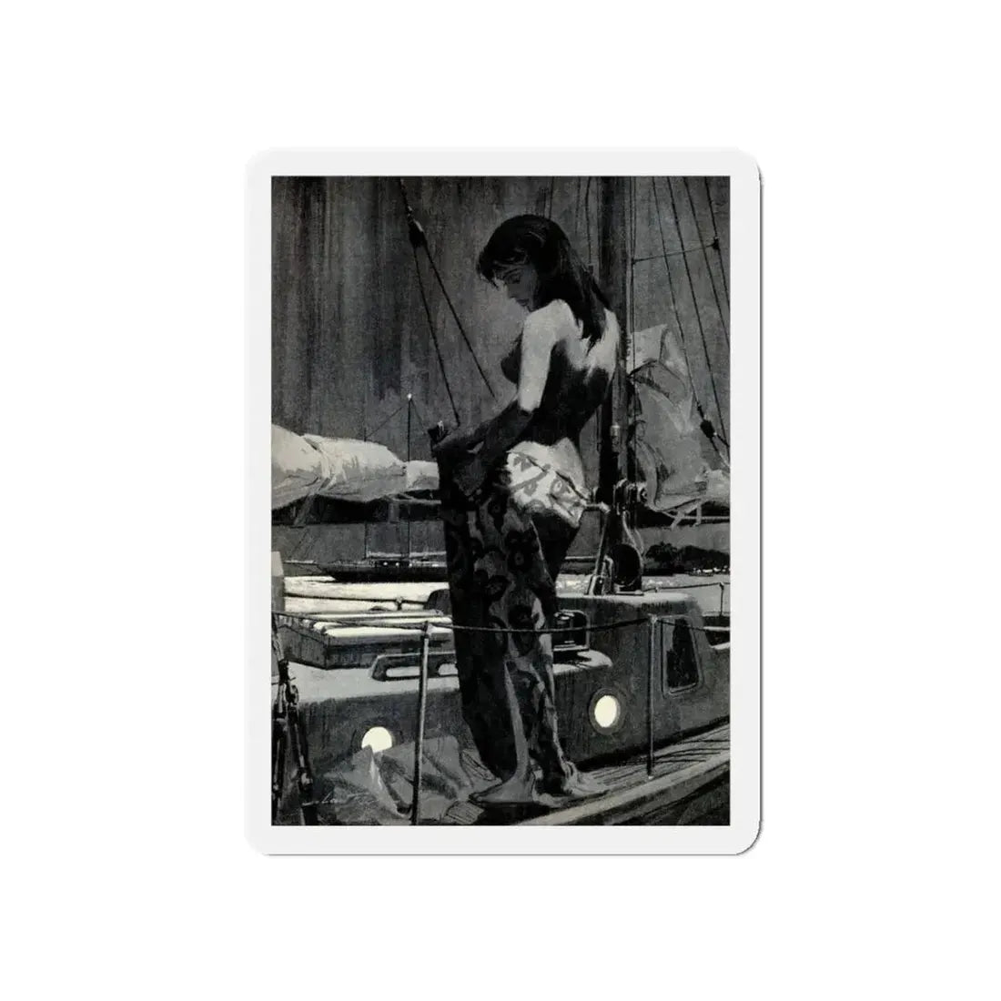 Murder in Paradise by Ed Lacy, Argosy Magazine, July 1962 (Magazine Illustration) Refrigerator Magnet - The Sticker Space