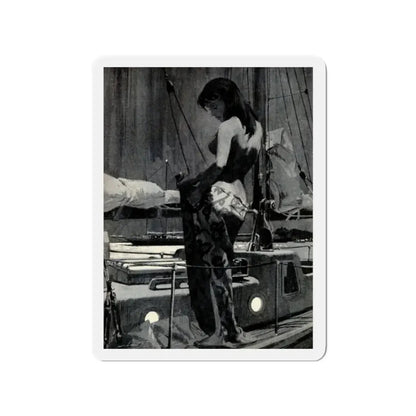 Murder in Paradise by Ed Lacy, Argosy Magazine, July 1962 (Magazine Illustration) Refrigerator Magnet - The Sticker Space