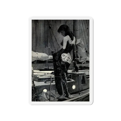 Murder in Paradise by Ed Lacy, Argosy Magazine, July 1962 (Magazine Illustration) Refrigerator Magnet - The Sticker Space