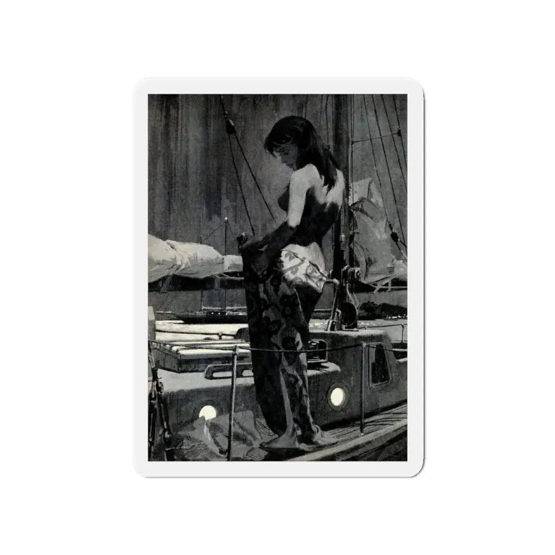 Murder in Paradise by Ed Lacy, Argosy Magazine, July 1962 (Magazine Illustration) Refrigerator Magnet - The Sticker Space