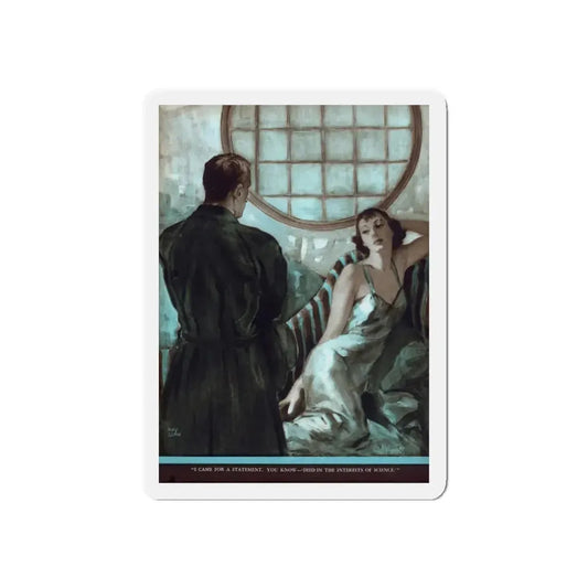 Murder in the Antarctic Expedition (1), Liberty magazine, March 10, 1934 (Magazine Illustration) Refrigerator Magnet 6 Inch - The Sticker Space