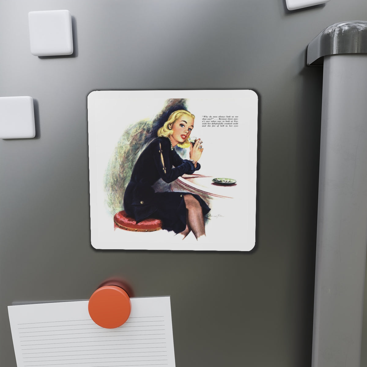 Murder is Her Crooked Smile, Esquire, September 1948 (Magazine Illustration) Refrigerator Magnet-The Sticker Space