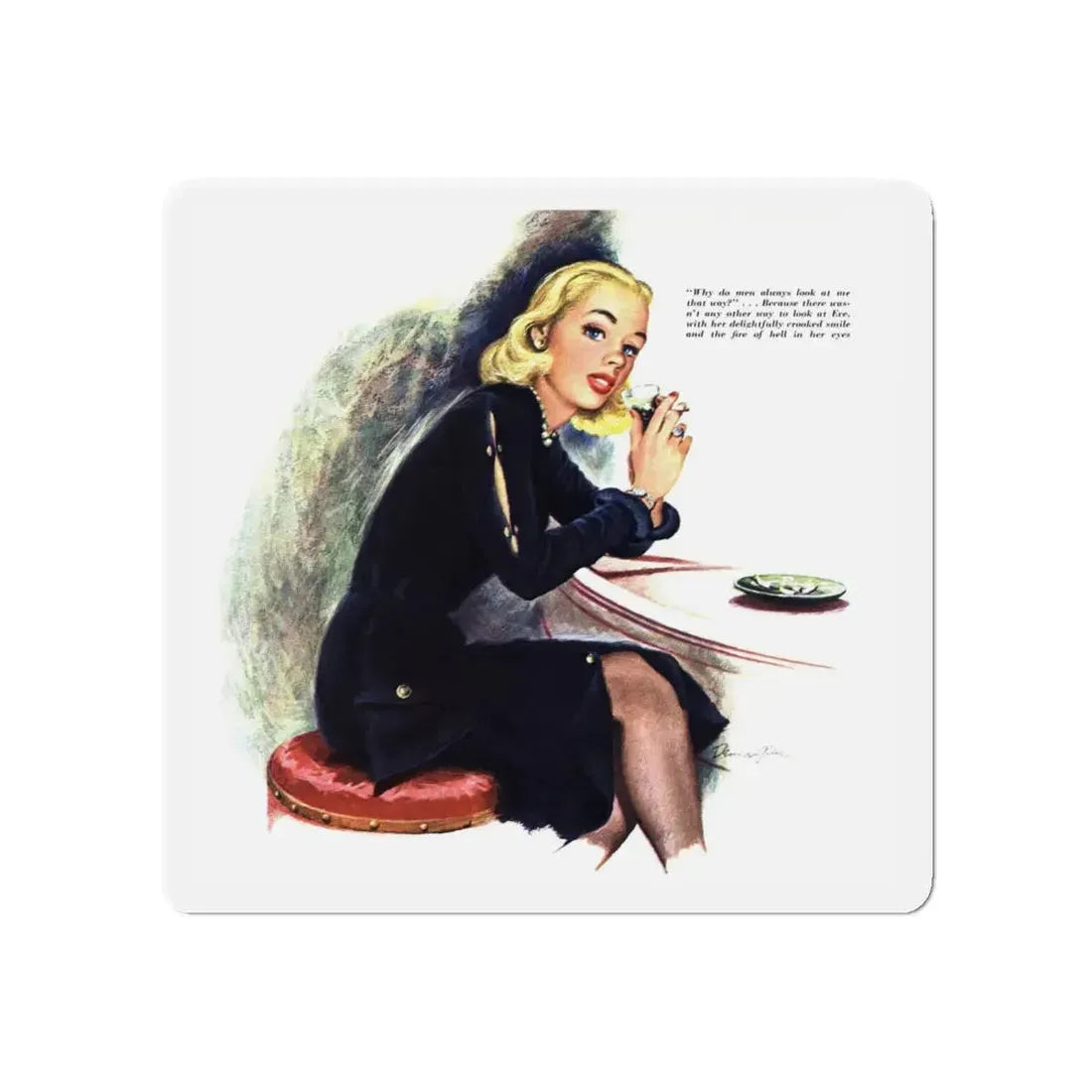 Murder is Her Crooked Smile, Esquire, September 1948 (Magazine Illustration) Refrigerator Magnet - The Sticker Space