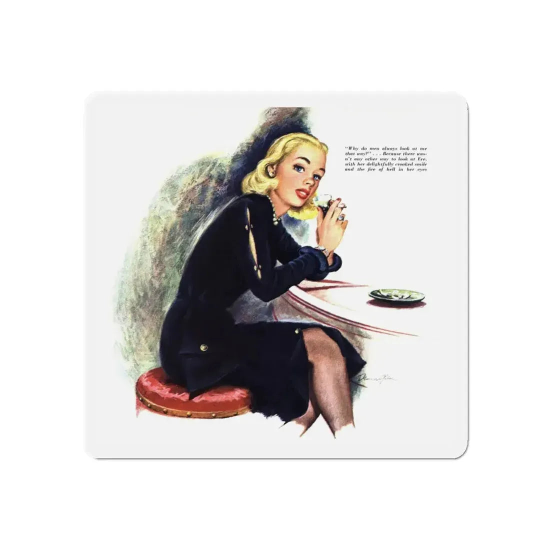 Murder is Her Crooked Smile, Esquire, September 1948 (Magazine Illustration) Refrigerator Magnet - The Sticker Space