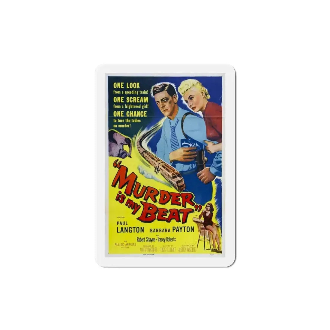 Murder Is My Beat 1955 Movie Poster Refrigerator Magnet 4 Inch - The Sticker Space