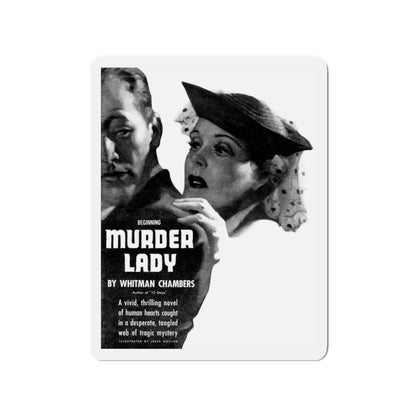 Murder Lady (1), Liberty magazine, April 16,1938 (Magazine Illustration) Refrigerator Magnet-3" x 3"-The Sticker Space