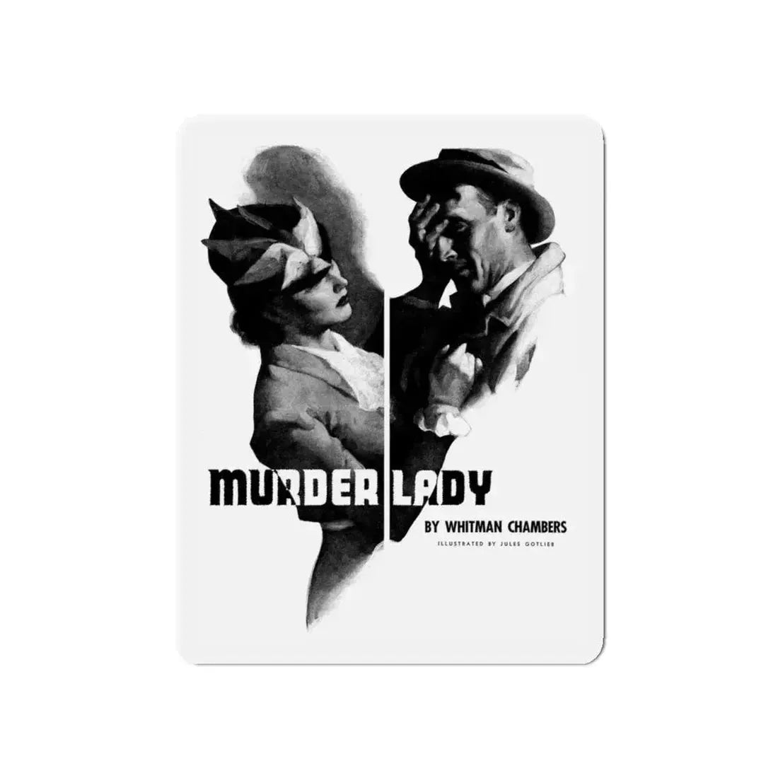 Murder Lady, Liberty magazine, June 18,1938 (Magazine Illustration) Refrigerator Magnet 5 Inch - The Sticker Space