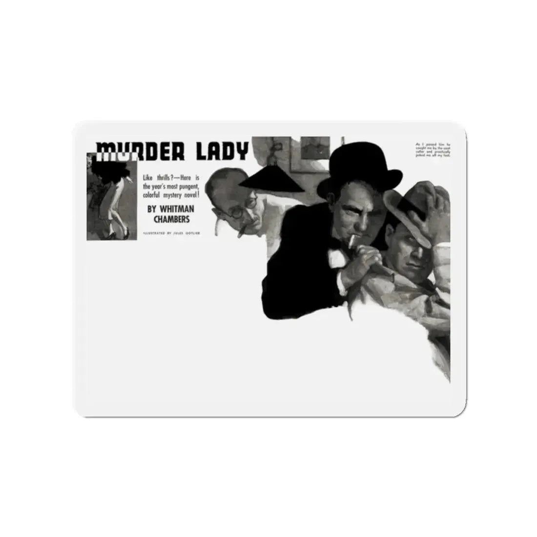 Murder Lady, Liberty magazine, May 7, 1938 (Magazine Illustration) Refrigerator Magnet - The Sticker Space