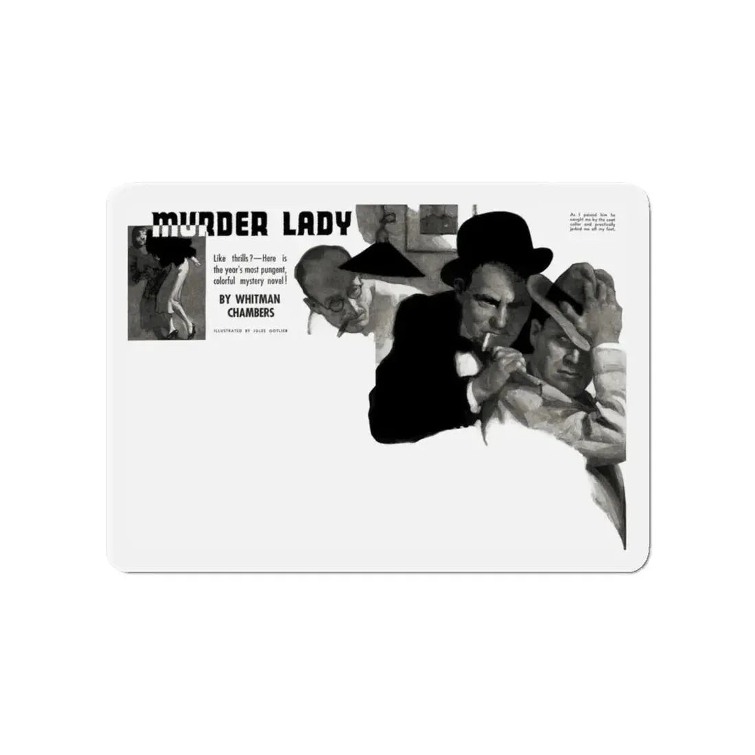 Murder Lady, Liberty magazine, May 7, 1938 (Magazine Illustration) Refrigerator Magnet - The Sticker Space