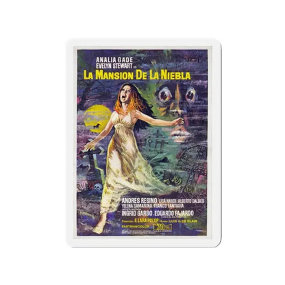 MURDER MANSION (MANIAC MANSION) 1972 Movie Poster - Refrigerator Magnet 2 Inch Die-Cut - The Sticker Space