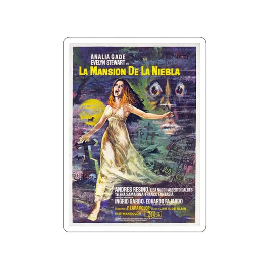 MURDER MANSION (MANIAC MANSION) 1972 Movie Poster STICKER Vinyl Die-Cut Decal 2 Inch - The Sticker Space