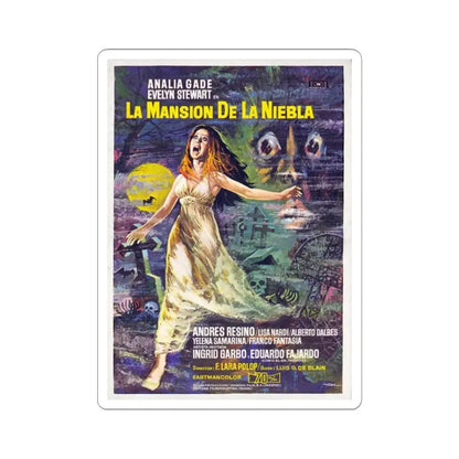 MURDER MANSION (MANIAC MANSION) 1972 Movie Poster - STICKER Vinyl Kiss-Cut Decal 6 Inch White - The Sticker Space