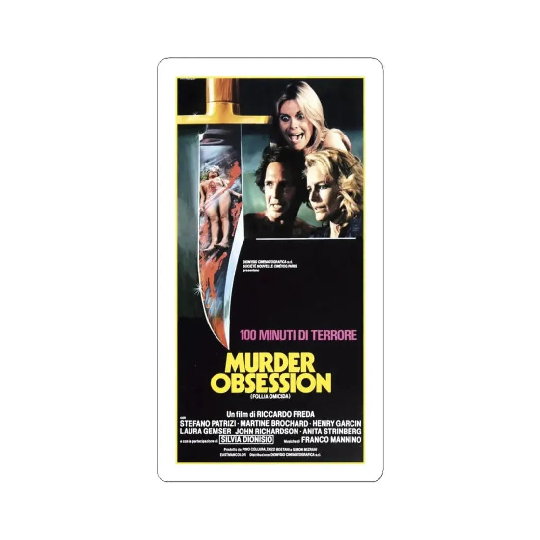 MURDER OBSESSION 1981 Movie Poster - STICKER Vinyl Kiss-Cut Decal 6 Inch White - The Sticker Space