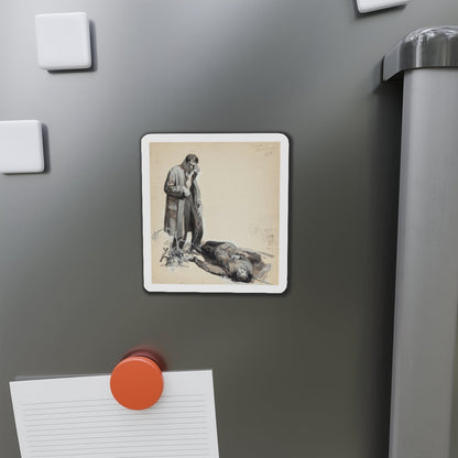 Murder of Gripps Corners, probable pulp illustration, 1934 (Magazine Illustration) Refrigerator Magnet-The Sticker Space