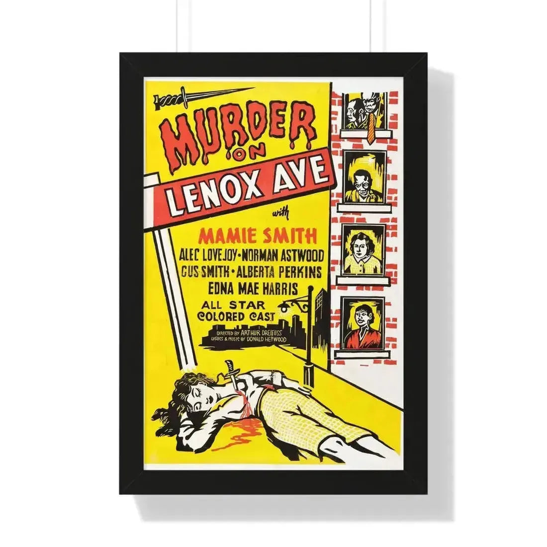 MURDER ON LENOX AVE 1941 - Framed Movie Poster 16″ x 24″ Black - The Sticker Space