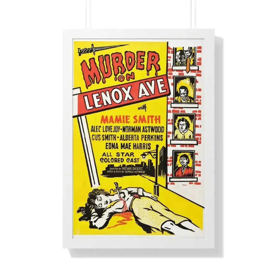 MURDER ON LENOX AVE 1941 - Framed Movie Poster 20" x 30" White - The Sticker Space