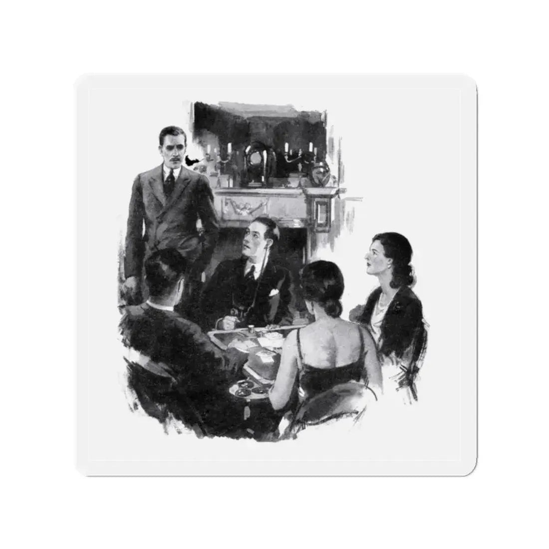 Murder on the Eastern Shore, Blue Book Magazine, August 1932 (Magazine Illustration) Refrigerator Magnet 2 Inch - The Sticker Space