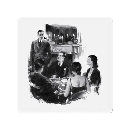 Murder on the Eastern Shore, Blue Book Magazine, August 1932 (Magazine Illustration) Refrigerator Magnet 2 Inch - The Sticker Space