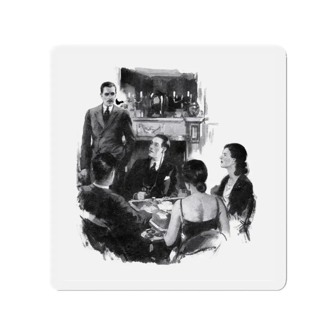 Murder on the Eastern Shore, Blue Book Magazine, August 1932 (Magazine Illustration) Refrigerator Magnet 3 Inch - The Sticker Space