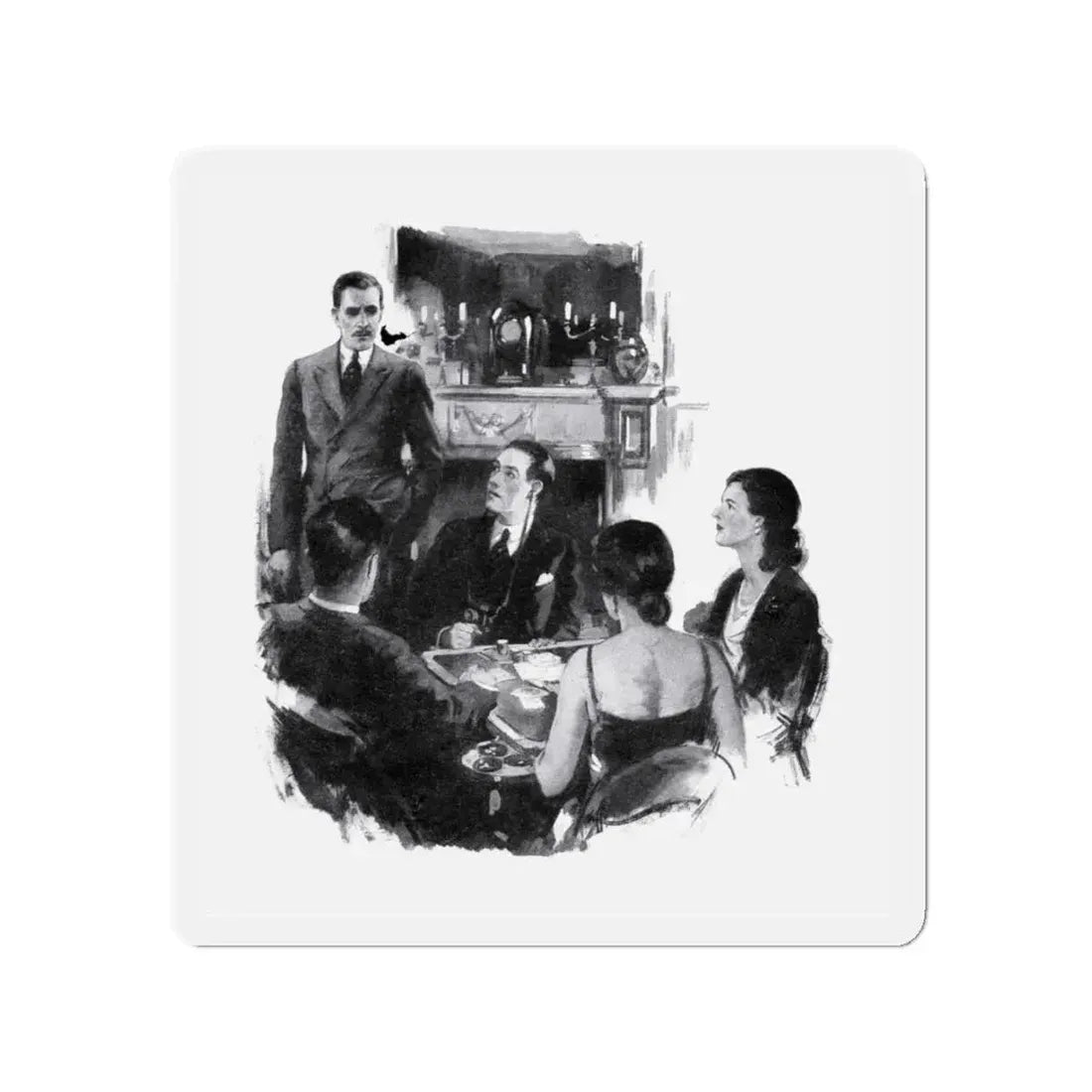 Murder on the Eastern Shore, Blue Book Magazine, August 1932 (Magazine Illustration) Refrigerator Magnet 4 Inch - The Sticker Space