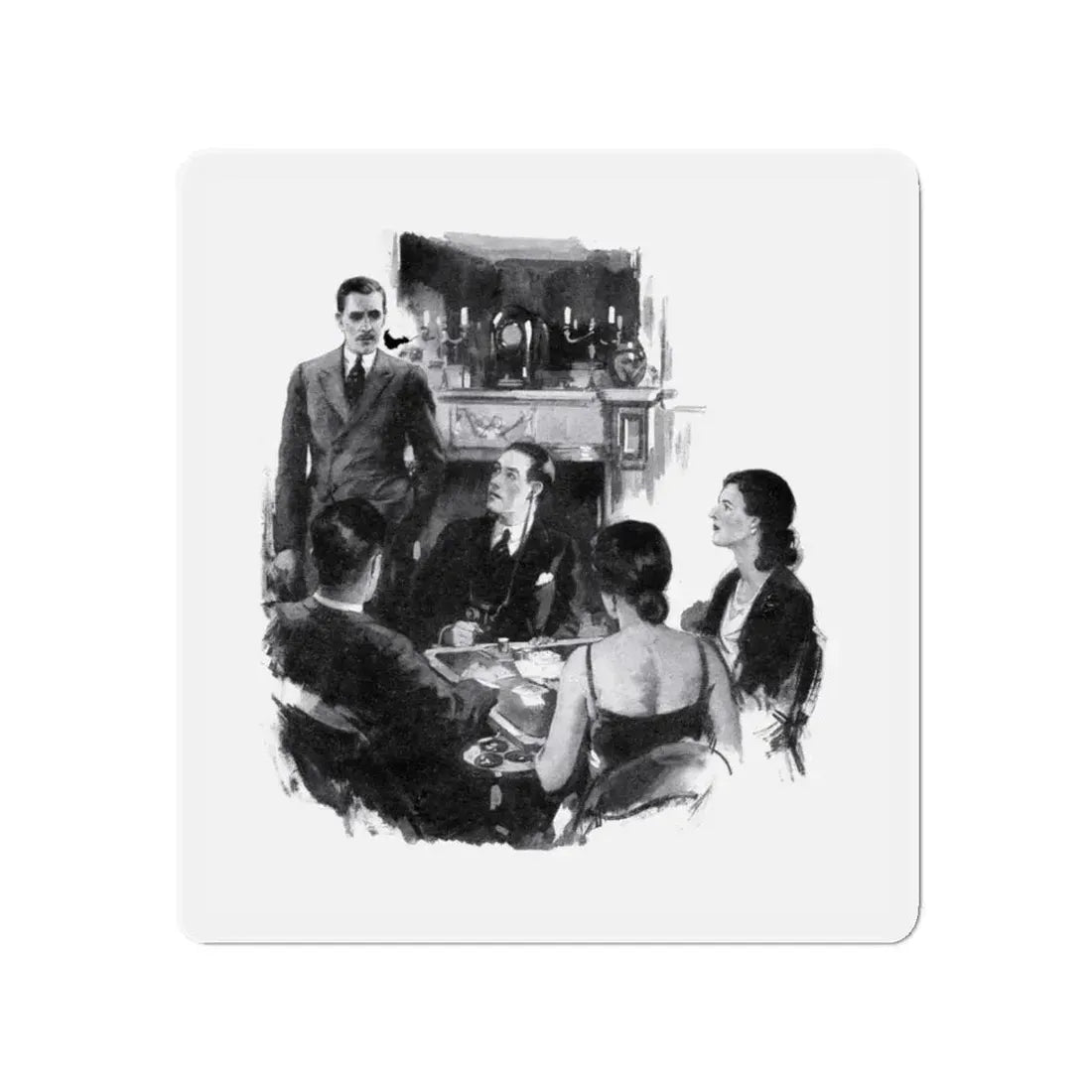 Murder on the Eastern Shore, Blue Book Magazine, August 1932 (Magazine Illustration) Refrigerator Magnet 5 Inch - The Sticker Space