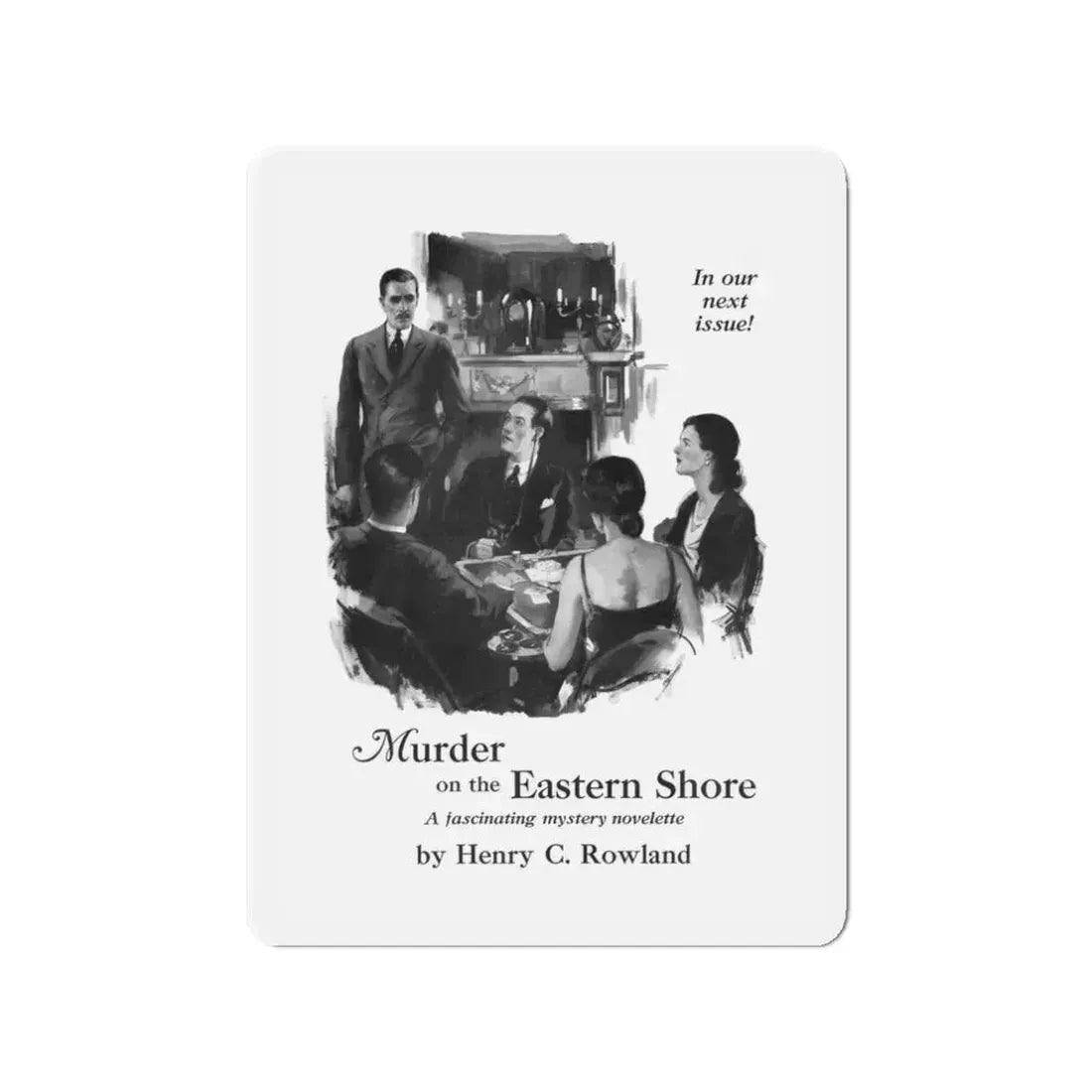 Murder on the Eastern Shore, Blue Book Magazine, July 1932 (Magazine Illustration) Refrigerator Magnet 3 Inch - The Sticker Space