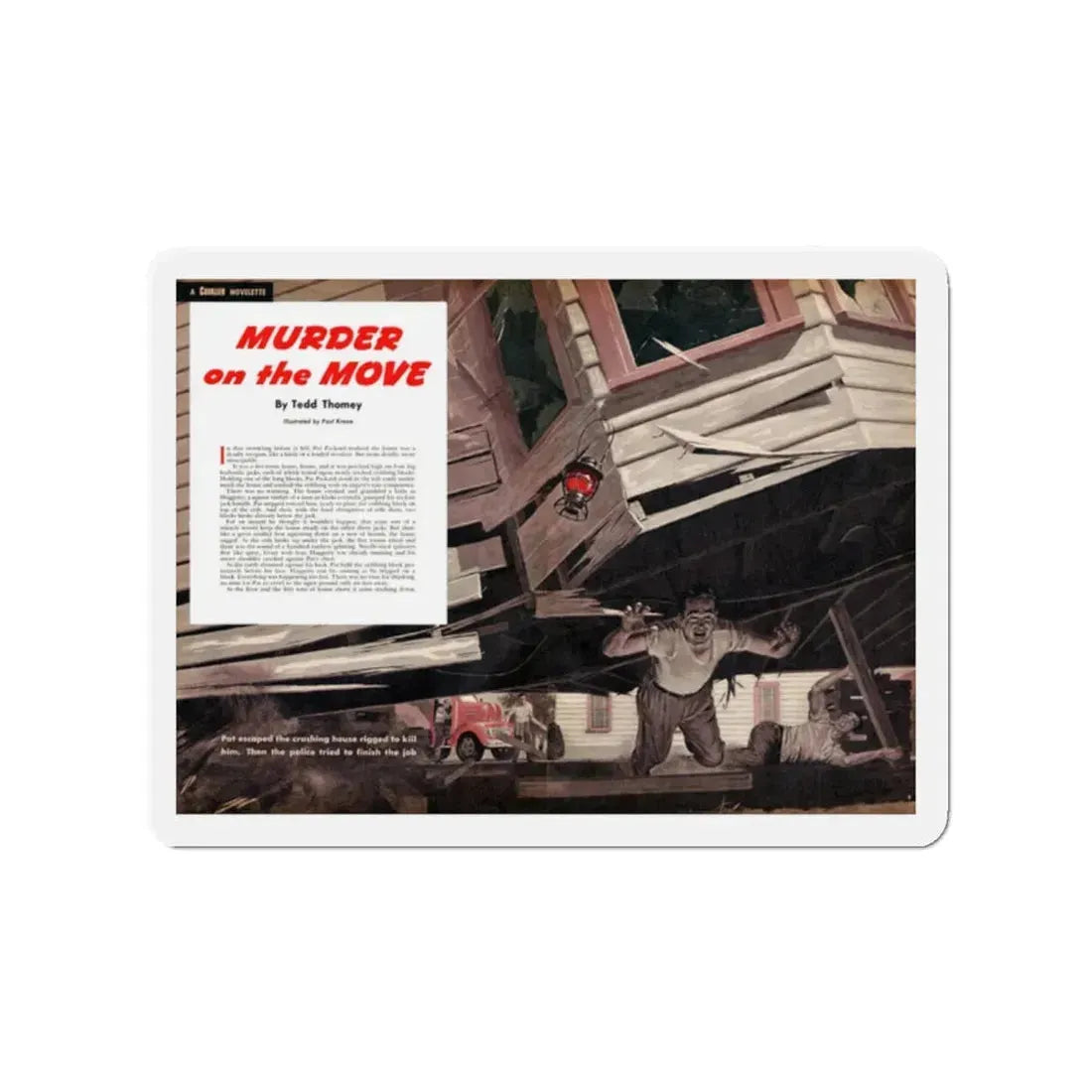 Murder on the Move, Cavalier magazine, March 1953 (Magazine Illustration) Refrigerator Magnet - The Sticker Space