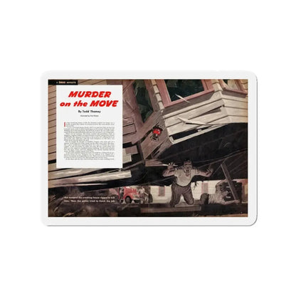Murder on the Move, Cavalier magazine, March 1953 (Magazine Illustration) Refrigerator Magnet - The Sticker Space