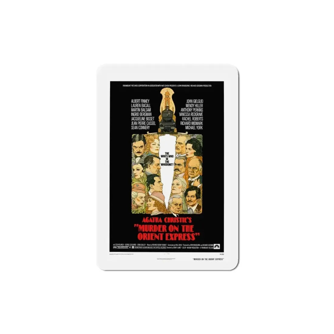 Murder on the Orient Express 1974 Movie Poster Refrigerator Magnet 3 Inch - The Sticker Space