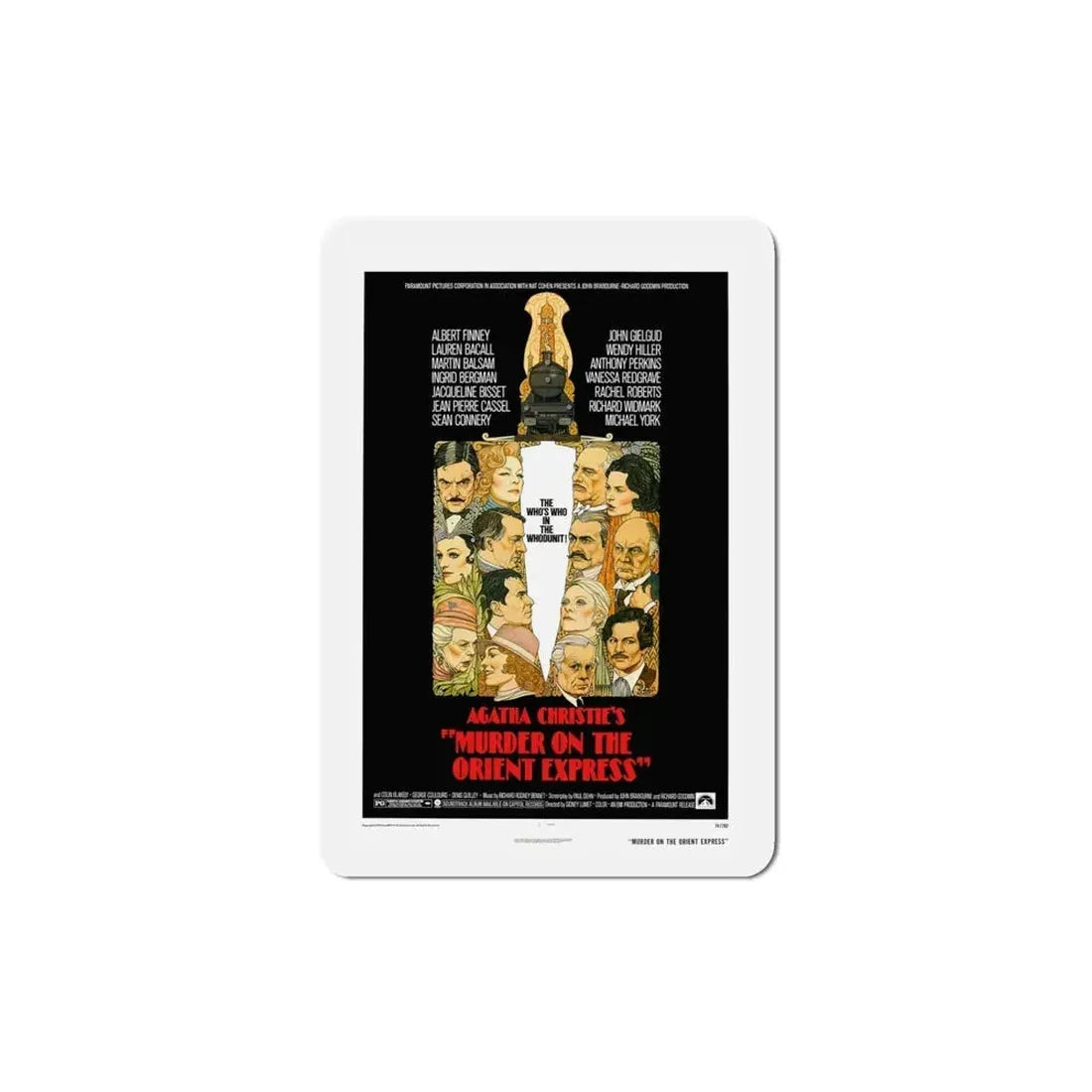 Murder on the Orient Express 1974 Movie Poster Refrigerator Magnet 4 Inch - The Sticker Space