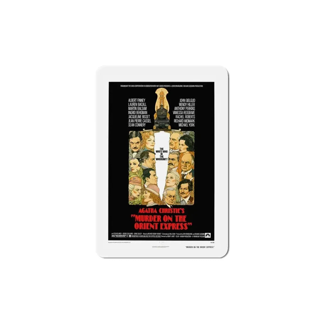 Murder on the Orient Express 1974 Movie Poster Refrigerator Magnet 5 Inch - The Sticker Space