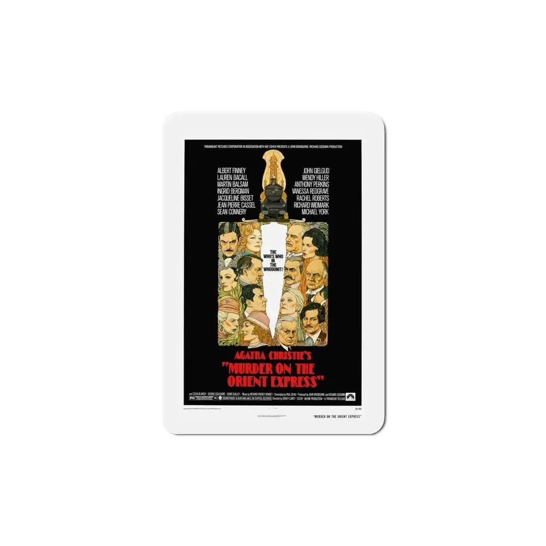 Murder on the Orient Express 1974 Movie Poster Refrigerator Magnet 6 Inch - The Sticker Space