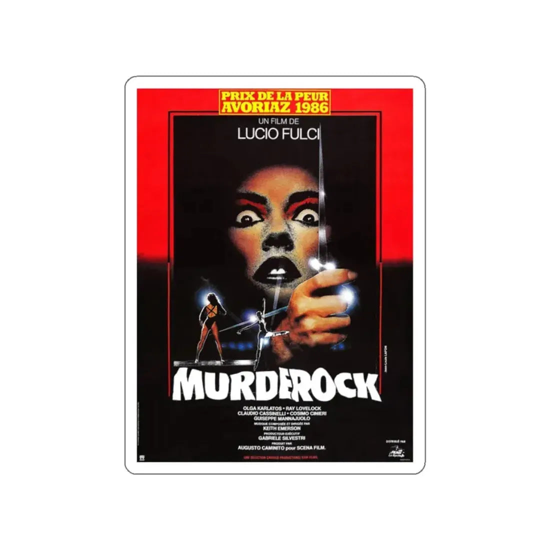 MURDER ROCK (FRENCH) 1984 Movie Poster STICKER Vinyl Die-Cut Decal - The Sticker Space