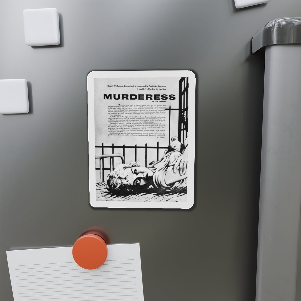 Murderess, Adam magazine, June 1959 (Magazine Illustration) Refrigerator Magnet-The Sticker Space