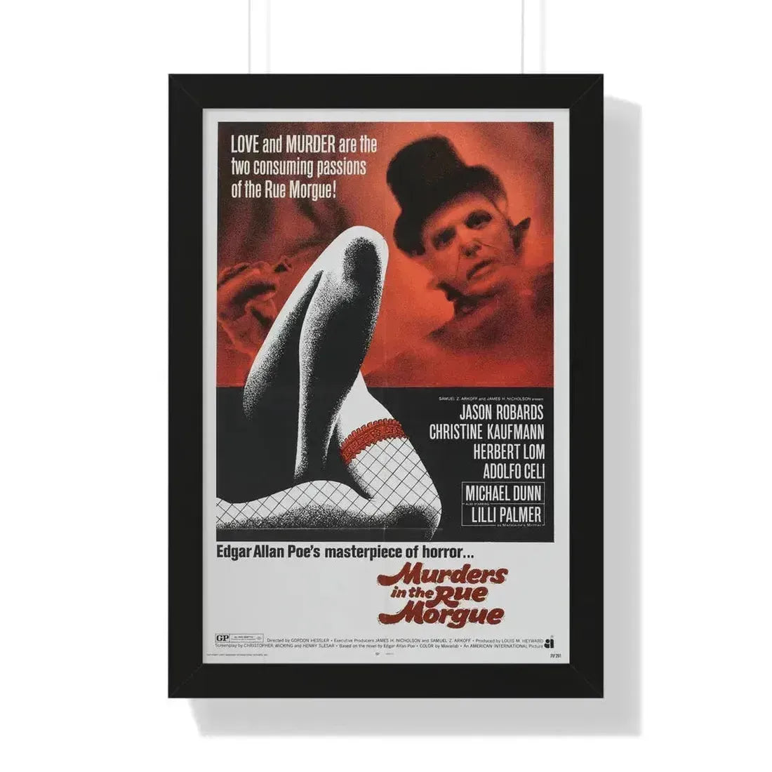 MURDERS IN THE RUE MORGUE 1971 - Framed Movie Poster 16″ x 24″ Black - The Sticker Space