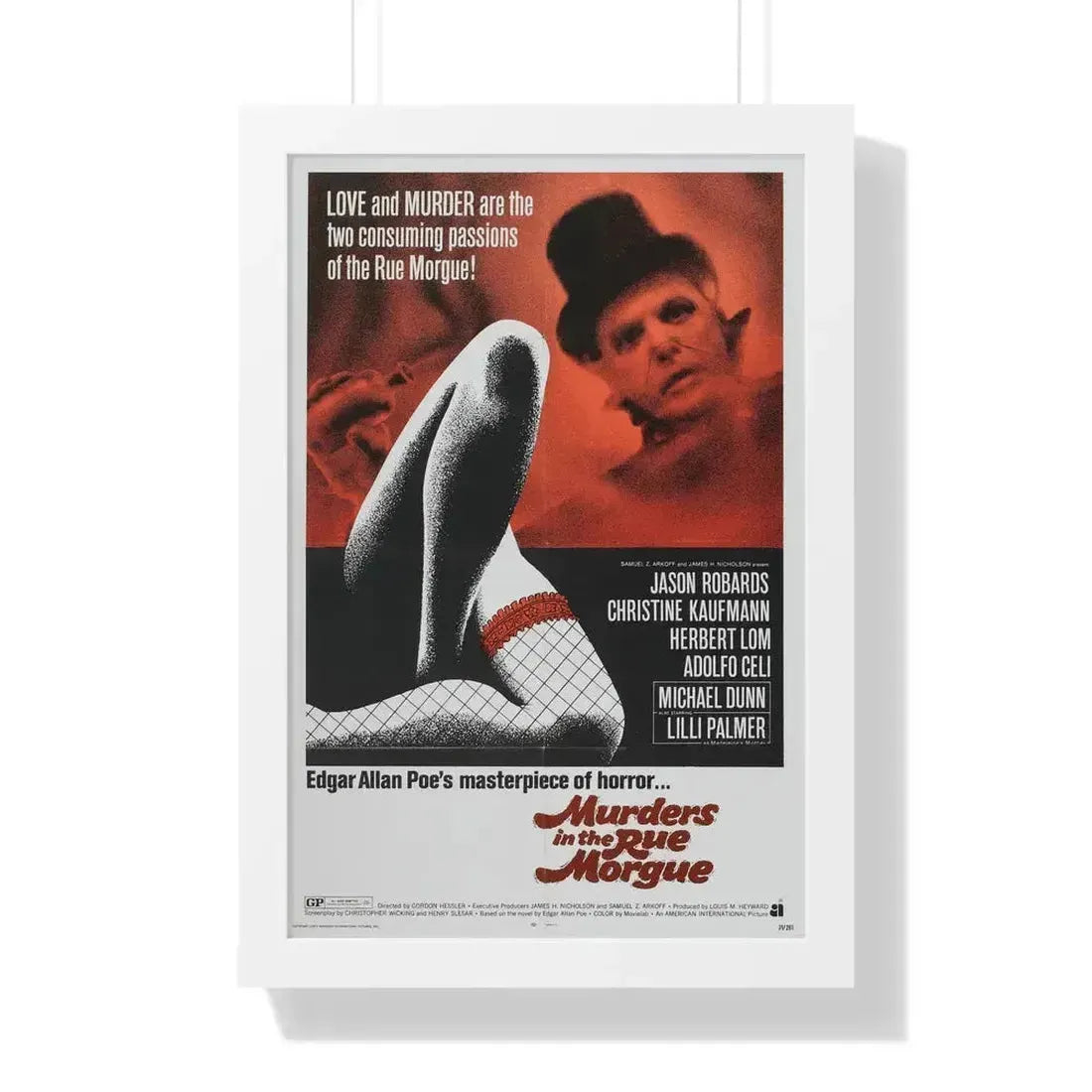 MURDERS IN THE RUE MORGUE 1971 - Framed Movie Poster 16″ x 24″ White - The Sticker Space