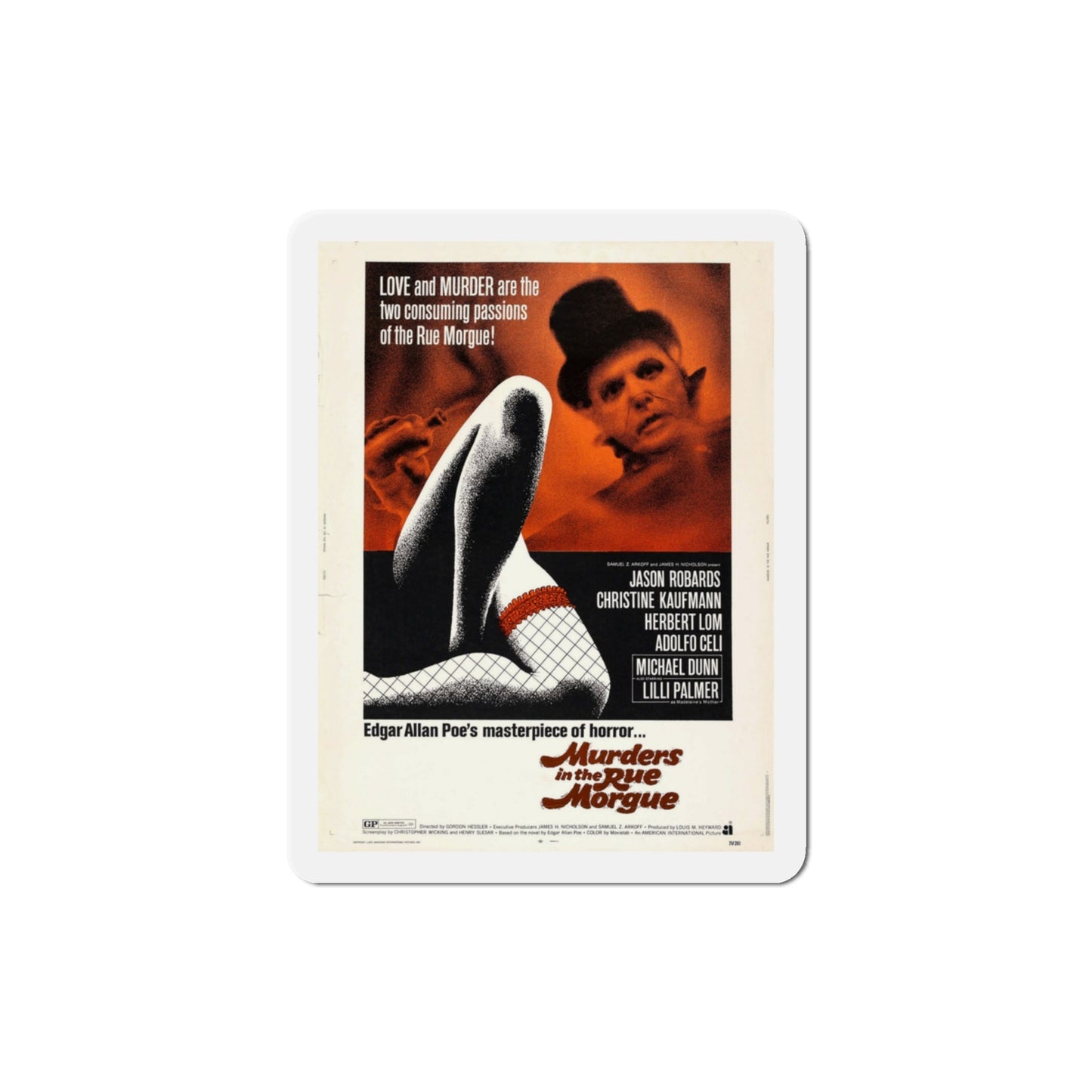 Murders in the Rue Morgue 1971 Movie Poster Die-Cut Magnet-3 Inch-The Sticker Space