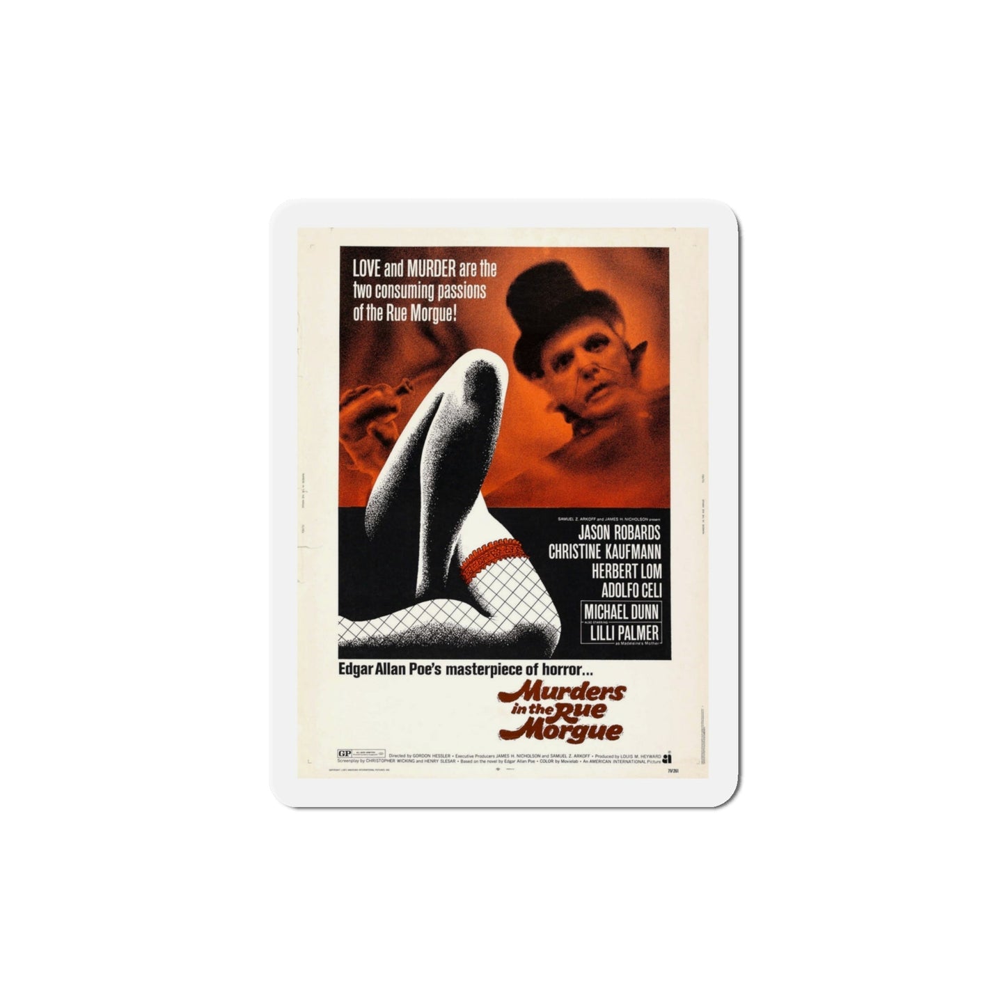 Murders in the Rue Morgue 1971 Movie Poster Die-Cut Magnet-4 Inch-The Sticker Space